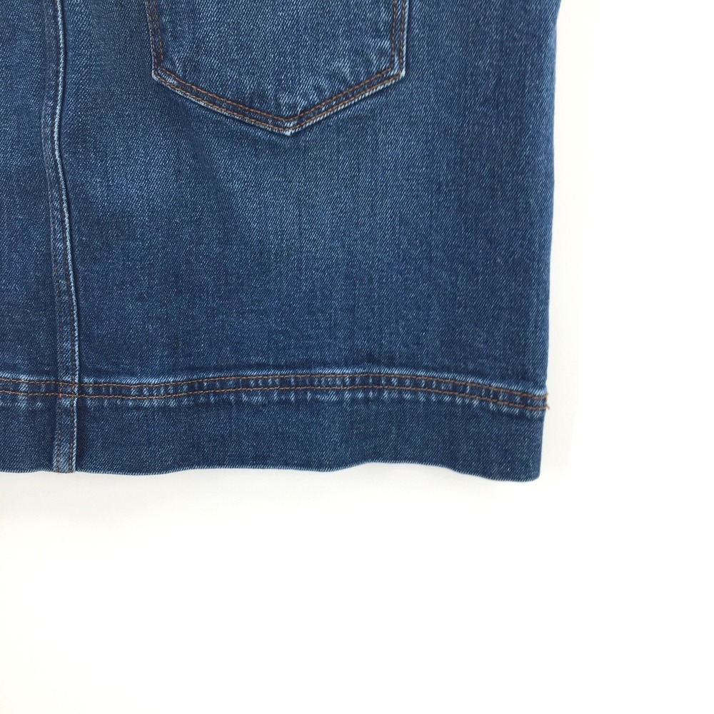 y2K Loft Denim sailor Button Waist denim Mini Skirt dark blue jean cool girl 4 - Picture 7 of 8